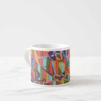 "Jungle Stripes I" Abstract Art Espresso Cup
