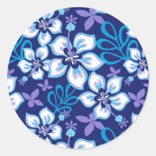JUNGLE SURF (BLUE COMBO) CLASSIC ROUND STICKER