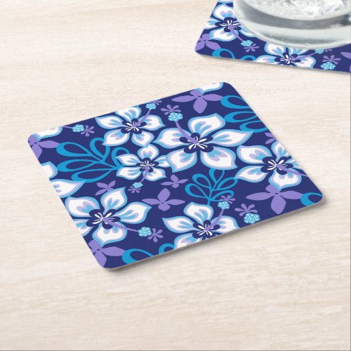 JUNGLE SURF BLUE COMBO SQUARE PAPER COASTER