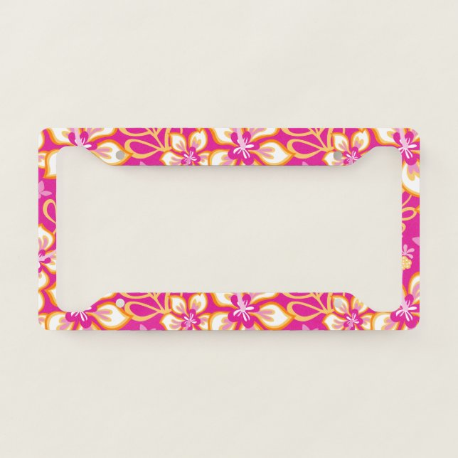 JUNGLE SURF (HOT PINK COMBO) LICENSE PLATE FRAME (Front)