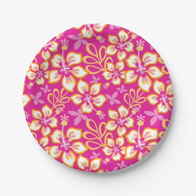 JUNGLE SURF (HOT PINK COMBO) PAPER PLATES (Front)