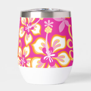 JUNGLE SURF PATTERN IN HOT PINK COMBO THERMAL WINE TUMBLER