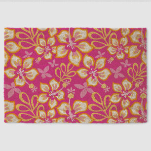 JUNGLE SURF PATTERN IN HOT PINK FIBER DOORMAT