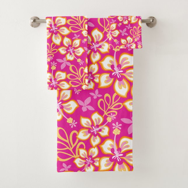 JUNGLE SURF (PINK COMBO) BATH TOWEL SET (Insitu)