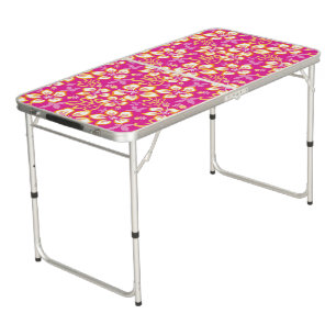 JUNGLE SURF (PINK/YELLOW) BEER PONG TABLE