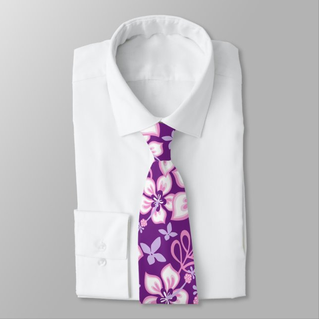 JUNGLE SURF (PURPLE COMBO) NECK TIE (Tied)