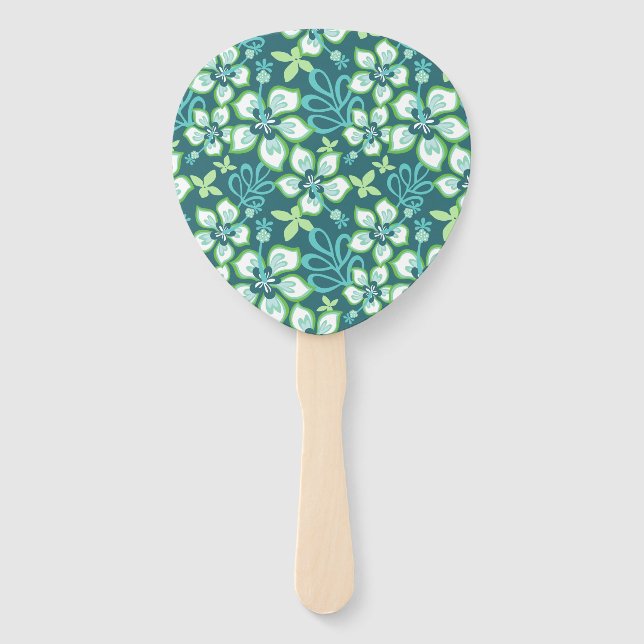 JUNGLE SURF (TEAL COMBO) HAND FAN (Back)
