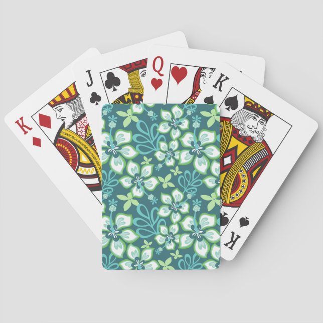JUNGLE SURF (TEAL COMBO) POKER CARDS (Back)