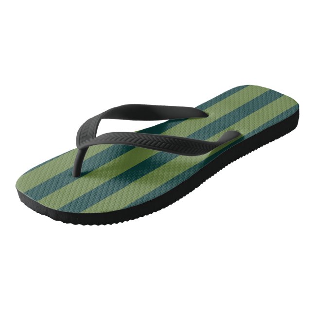 Jungle Swamp Stripes  Flip Flops (Angled)