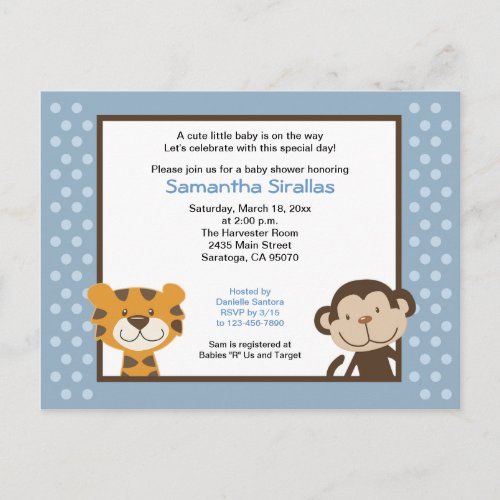 Jungle Tales Jungle Safari Baby Shower Post Card