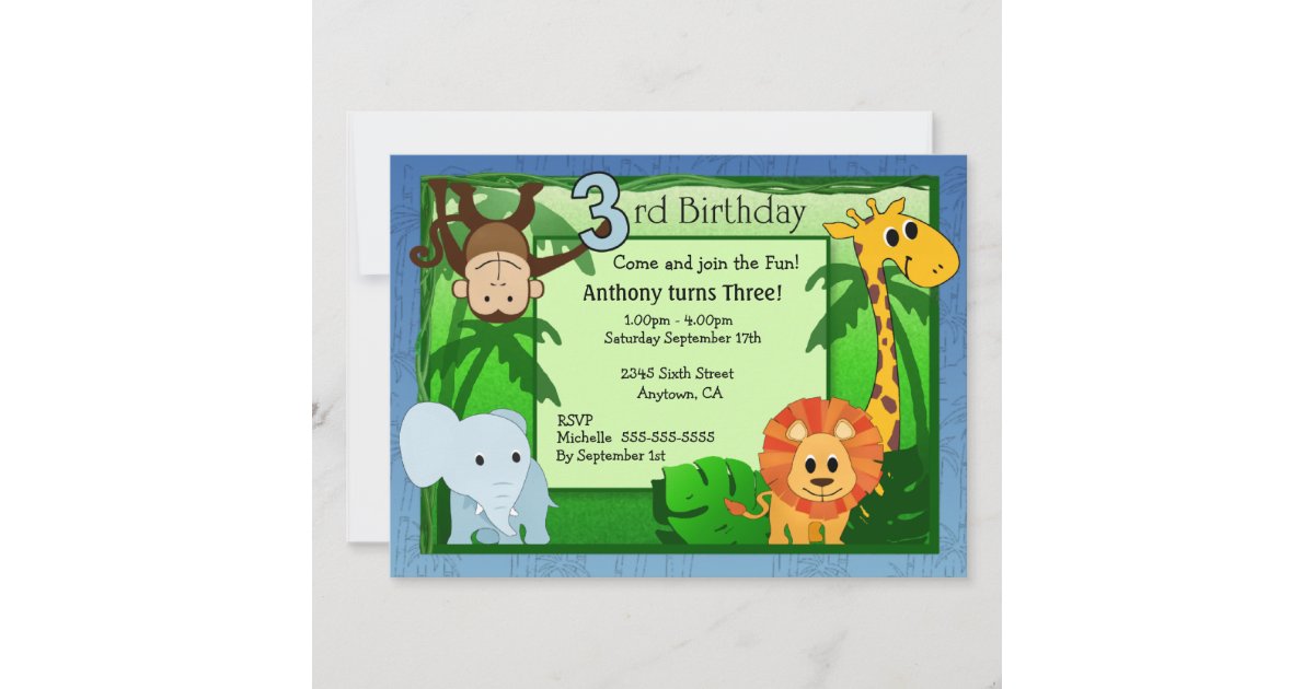 Safari Animals Party Supplies Favor Box Invitation Straw Cake