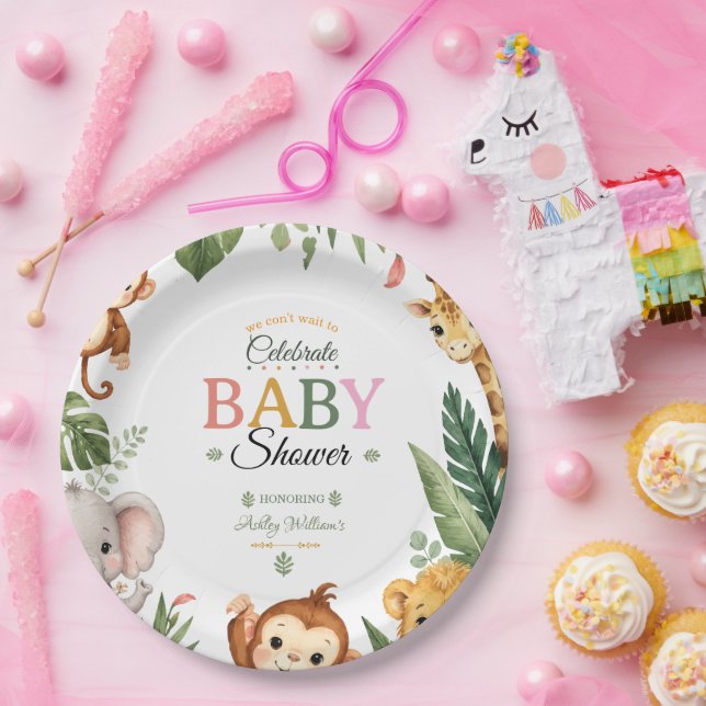Jungle Theme Baby shower  Paper Plates (Party)