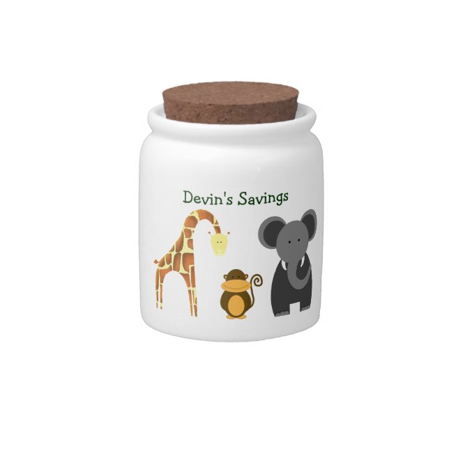 Jungle Theme Kid's Savings Jar (Front)