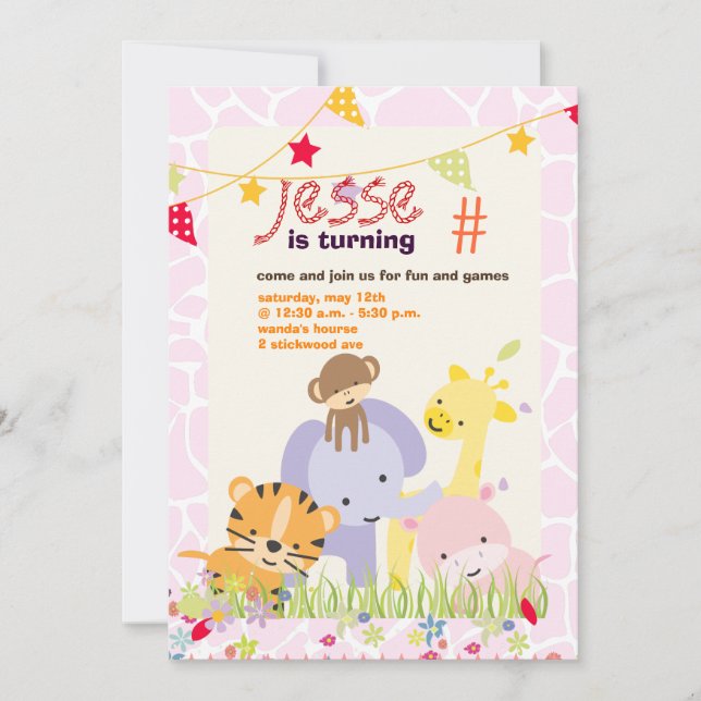 Jungle Theme/Personalized Party/photo Invitation (Front)