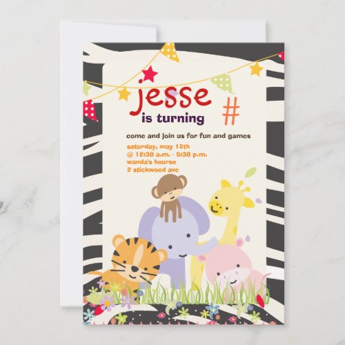 Jungle Theme/Personalized Party/photo Custom Invite