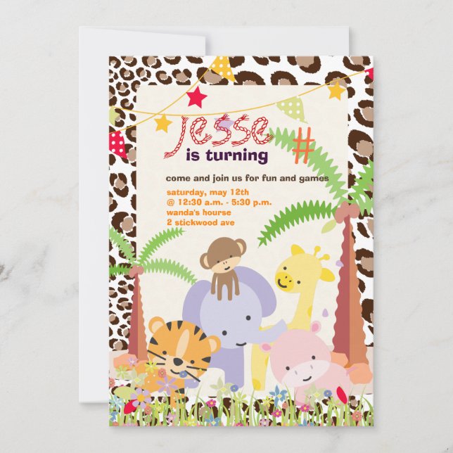 Jungle Theme/Personalized Party/photo Invitation (Front)