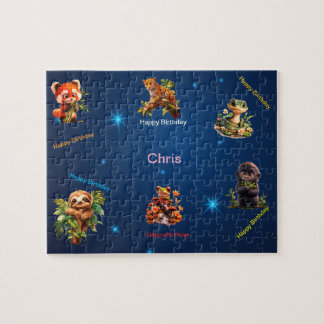 Jungle theme puzzle can be personalized