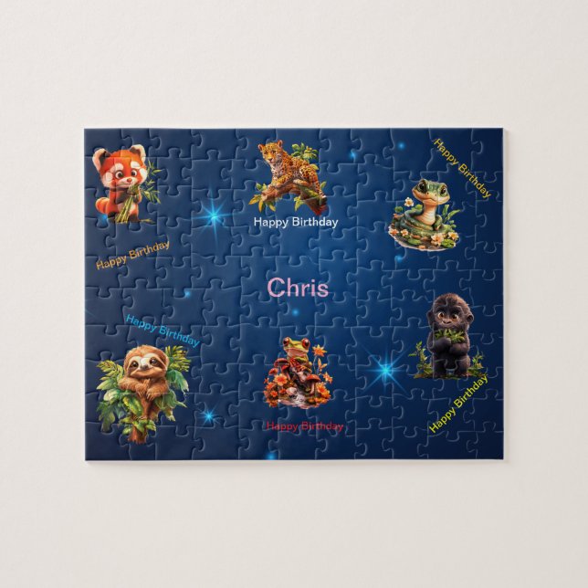 Jungle theme puzzle can be personalized (Horizontal)
