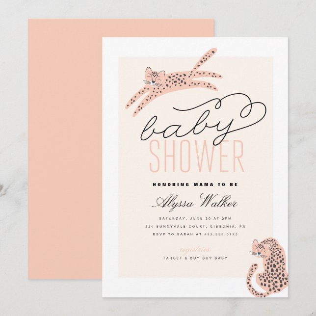 Jungle Theme Tiger Baby Shower Invitation (Front/Back)