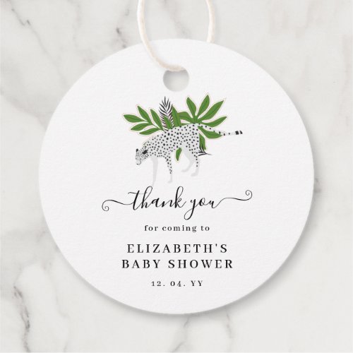 Jungle Themed Baby Shower Thank You Favor Tags