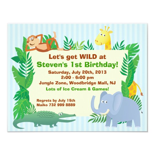 Jungle themed Birthday Invitation Card | Zazzle.com