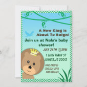 Jungle themed lion baby shower invitation (Front)