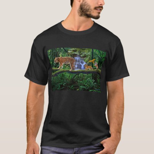 JUNGLE TIGER AND HER CUBS T_Shirt