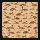 Jungle Tiger Animal Pattern  Bandana<br><div class="desc">A cute tiger pattern with a light orange color background. An adorable design for anyone who loves jungle animals,  cats,  safari themes,  nature and wild animal patterns. Perfect gift for kids and adults. Ideal baby shower decor,  present for a birthday,  for Christmas or any other special occasion.</div>