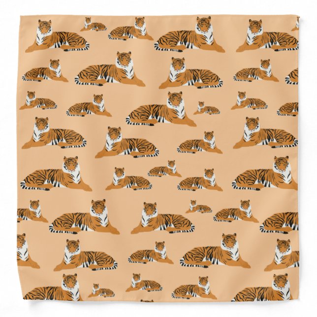 Jungle Tiger Animal Pattern  Bandana (Front)