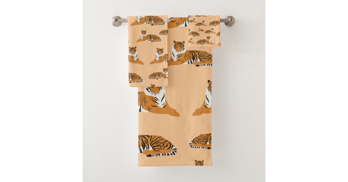 Jungle Tiger Animal Pattern Bath Towel Set Zazzle