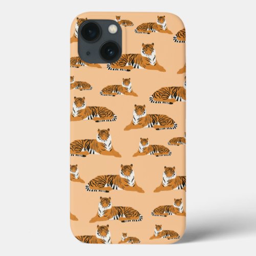 Jungle Tiger Animal Pattern iPhone 13 Case