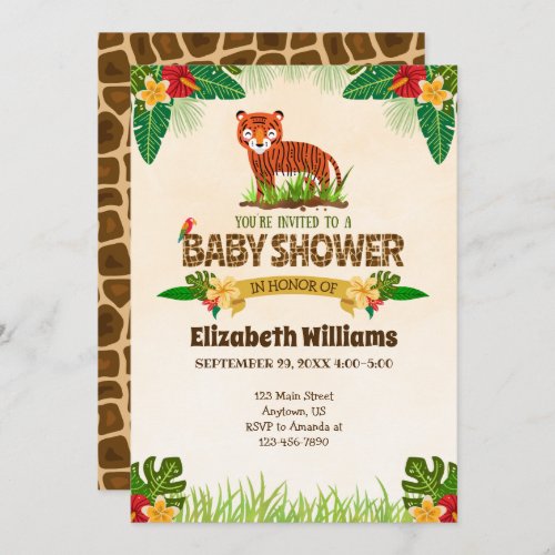 Jungle Tiger Baby Shower Invitation