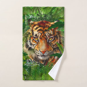 Jungle Tiger Bath Towel Set Colorful Tiger Art