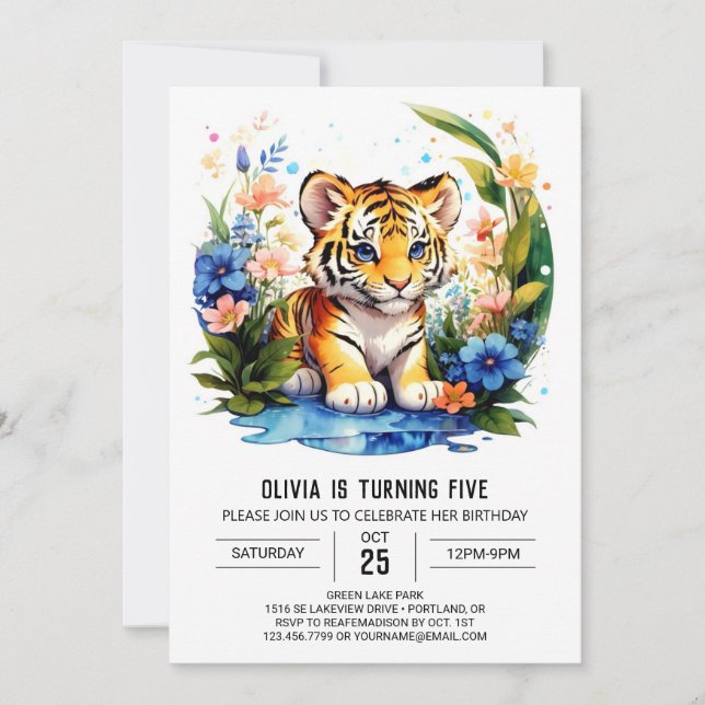 Jungle Tiger Birthday Boy Birthday Invitation (Front)