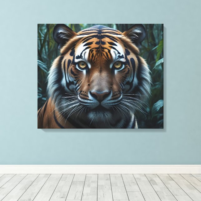 Jungle Tiger Canvas Print (Insitu(Wood Floor))