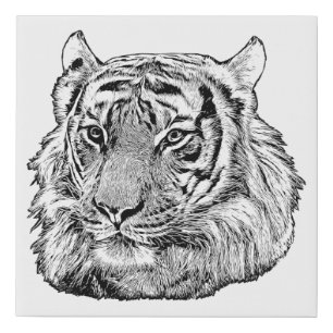 Jungle Tiger Face safari animal original nature Faux Canvas Print