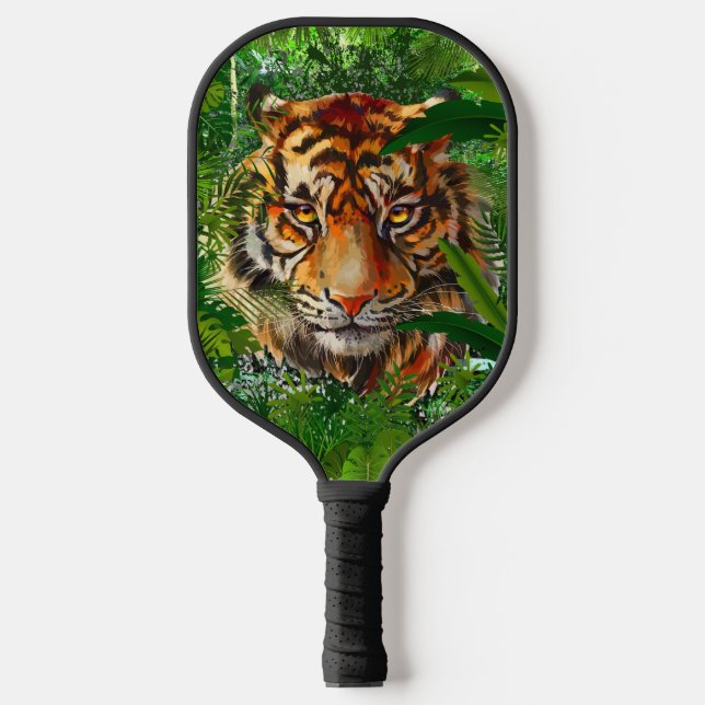 Jungle Tiger Head Pickleball Paddle (Front)