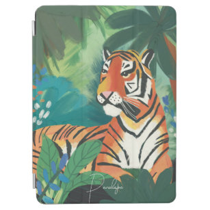 Jungle Tiger Illustration With Name iPad Air Cover