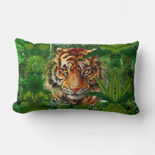 Jungle Tiger Pillow Colorful Tiger Lumbar Pillow