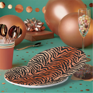 Jungle tiger print paper plates