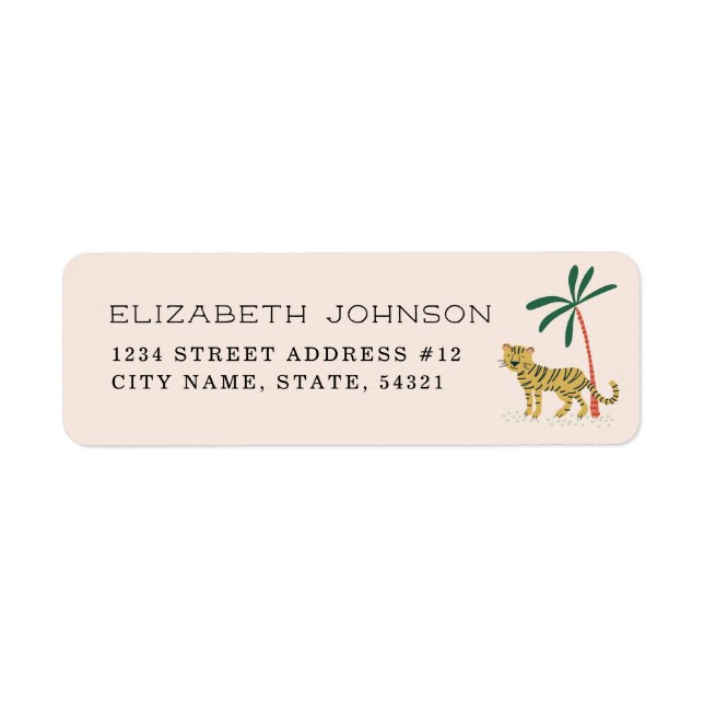 Jungle Tiger Return Address Label (Front)