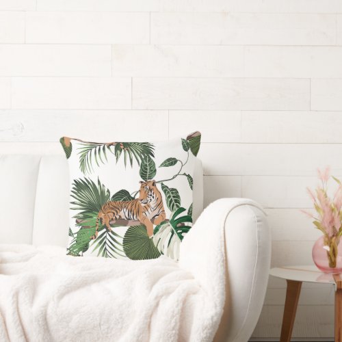 Jungle Tiger  Throw Pillow