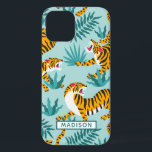Jungle Tiger Trendy Personalized iPhone 12 Case<br><div class="desc">Jungle Tiger Trendy Personalized Phone Case. Cute stylish cool trendy personalized custom cell phone case design. Personalize this custom design with your own name or text.</div>