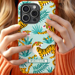 Jungle Tiger Trendy Personalized iPhone 12 Case<br><div class="desc">Jungle Tiger Trendy Personalized Phone Case. Cute stylish cool trendy personalized custom cell phone case design. Personalize this custom design with your own name or text.</div>