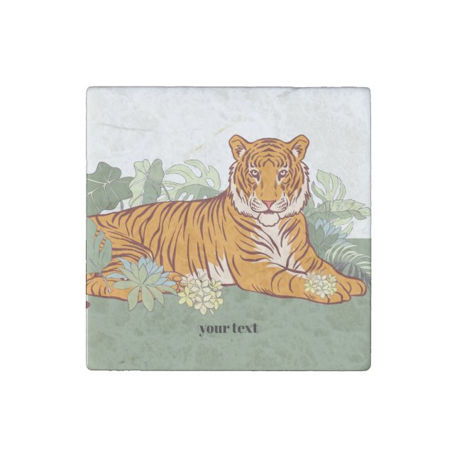 Jungle Tiger, Wild animals Stone Magnet (Front)