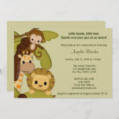 Jungle Time Animals Baby Shower Invitation JTN-L (Front/Back)
