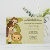 Jungle Time Animals Baby Shower Invitation JTN-L (Standing Front)