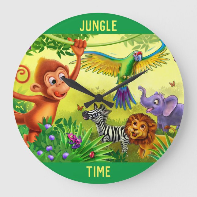 Jungle Time animals children's clock (Front)