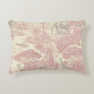 Jungle Toile Pattern Tropical Planner Accent Pillow