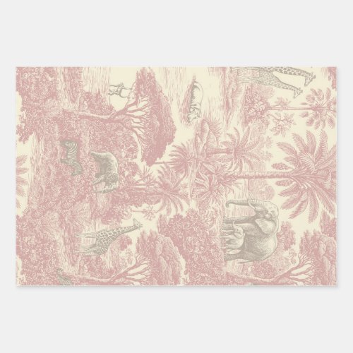 Jungle Toile Pattern Tropical Planner Wrapping Paper Sheets